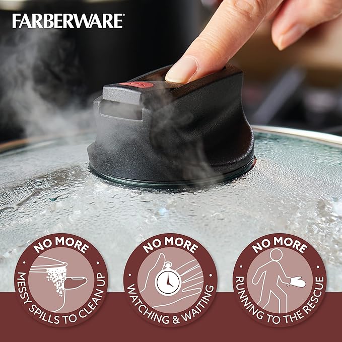 Farberware Smart Control Nonstick Sauce Pan/Saucepan with Lid, 2 Quart, Black - Image 4