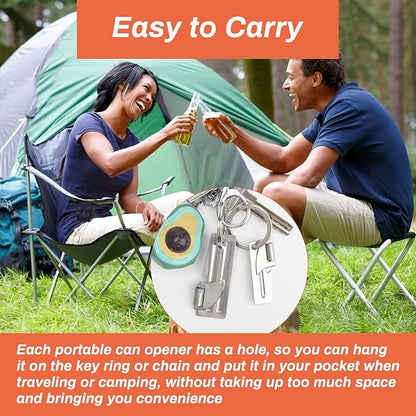 12 Pieces Military Style Can Openers with Key Rings, Anglecai P-38 and P-51 Camping Can Openers Stainless Steel Army Survival Can Opener Portable for Traveling
