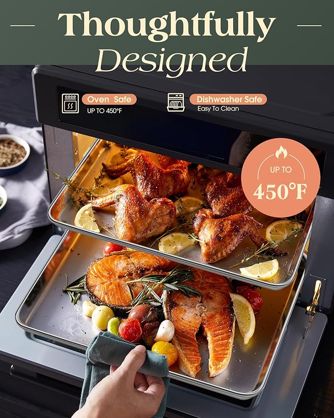 Baking Sheet Set of 2, Commercial Grade Stainless Steel Cookie Sheets for Baking, 18 x 13 Inch Thicker Large Baking Pans Oven Tray, Warp Resistant Nonstick Half Sheet Pan, Nontoxic & Heavy Duty - Image 6