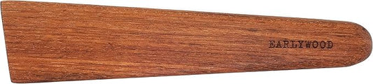 Earlywood 10 inch Handmade Wood Cooking Utensil for Kitchen, Multi-Purpose Scraper and Egg Turner, Cast Iron Scraper and Saute Spatula - Made in USA - Jatoba