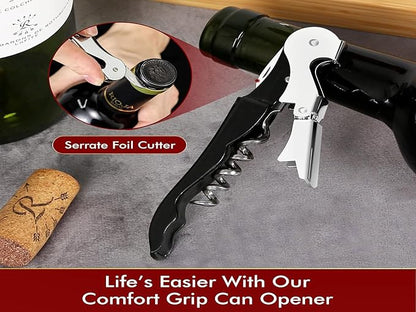 Kit-Home Professional Waiter Corkscrew Wine Openers Set (4 PCS),Upgraded with Heavy Duty Stainless Steel Hinges Wine Key for Restaurant Waiters, Sommelier, Bartenders - Image 5