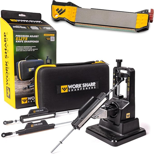 Work Sharp Precision Adjust Elite Set Knife Sharpener value combo bundle with the Guided Field Knife Sharpener by WorkSharp