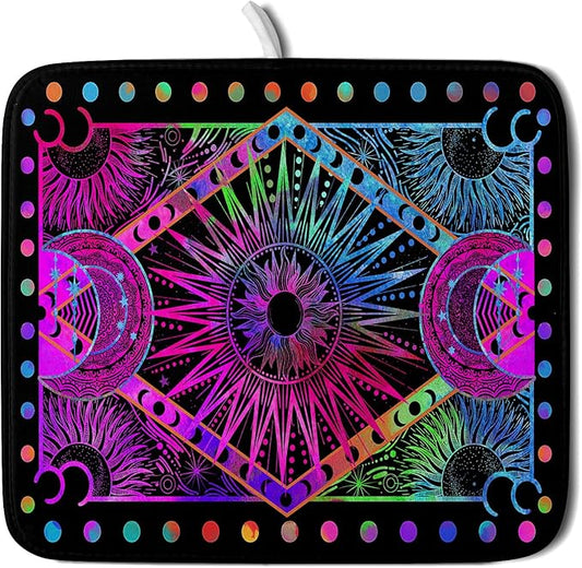 Purple Absorbent Dish Drying Mat Sun and Moon Microfiber Drying Pad for Kitchen Counter Decor Small by Giwawa