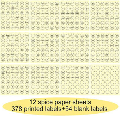 Spice Labels, 432Pcs Spice Labels Stickers 1.4in Waterproof Adhesive Round Preprinted Spice with Blank Label Black Tear Resistant Sticker for Kitchen Jars Caps Food Containers Organizers - Image 6