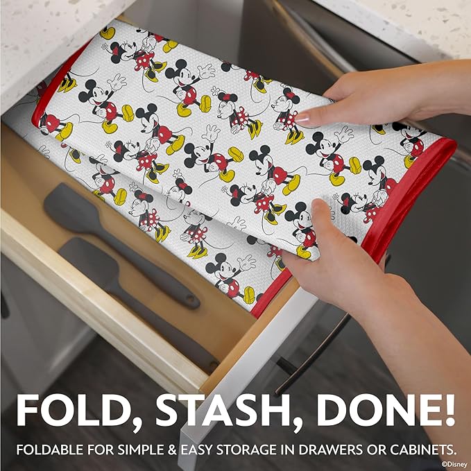 Disney Dish Drying Mats for Kitchen Counter (2 Pack) – 16" x 18" Absorbent Kitchen Drying Mats for Dishes – Mickey & Minnie, Winnie the Pooh, & Stitch Dish Mats - Image 4