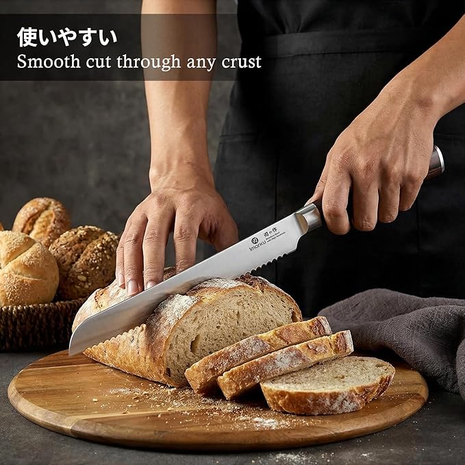 imarku 10 Inch Bread Knife for Homemade Bread Sourdough,German High Carbon Stainless Steel Serrated Knife with Ergonomic Handle,Ultra Sharp Razor Edge Slicing for Crusty Bread Cake,Mothers Day Gifts - Image 9