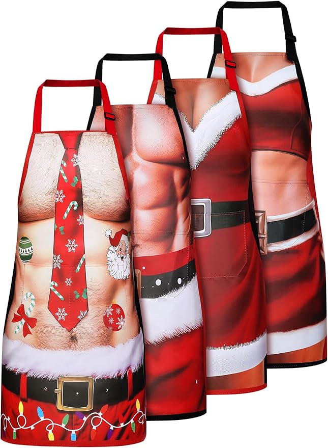 Geetery 4 Pcs Chicken Aprons for Women Rooster Print Apron Waterproof Adjustable for Kitchen Cooking by Geetery