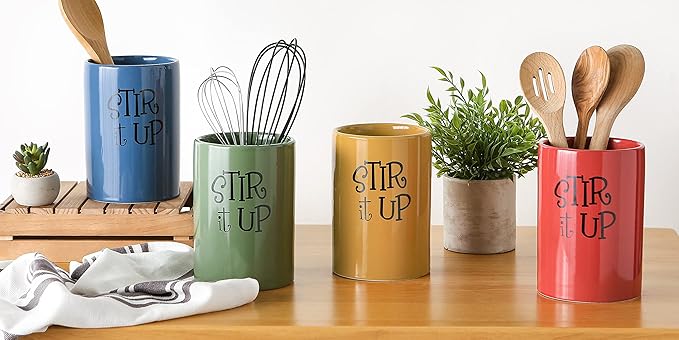 DII Kitchen Accessories Retro Collection, Ceramics, Utensil Holder, Honey - Image 6