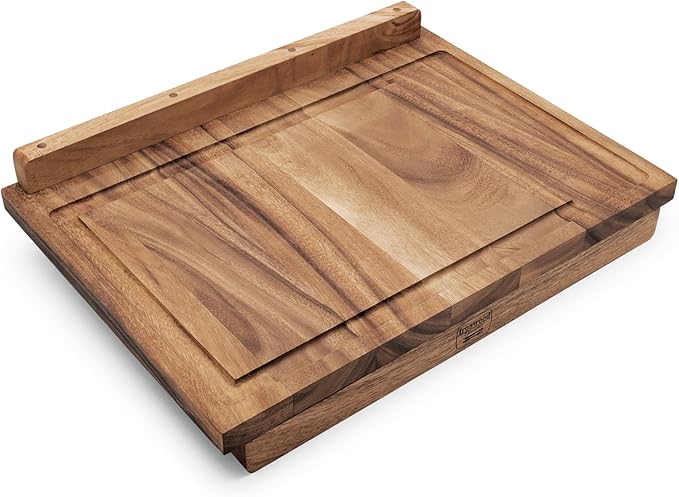 Ironwood Gourmet Double-Sided Countertop Lyon Pastry/Cutting Board With Gravy Groove, Acacia Wood 17.25 x 24 x 1.25 inches by Ironwood