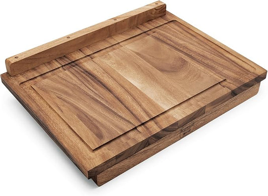 Ironwood Gourmet Double-Sided Countertop Lyon Pastry/Cutting Board With Gravy Groove, Acacia Wood 17.25 x 24 x 1.25 inches by Ironwood