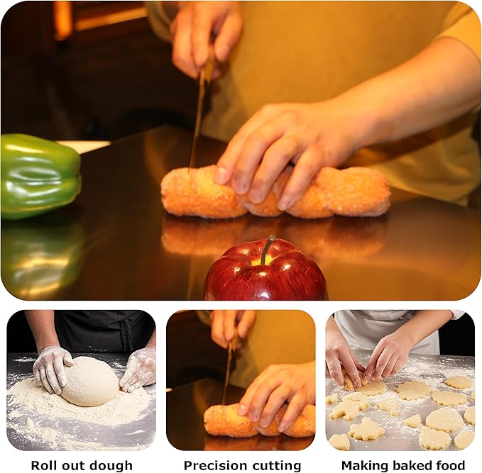 Stainless Steel Cutting Boards for Kitchen, Kneading Cutting Board Mats, Metal Cutting Board for Meat, Fruits, Vegetables, Bread, and Baking Small Cutting Boards (40 x 30cm/15.7 x 11.8 in) - Image 7