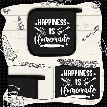 Bencailor 12 Pcs Pot Holders with Pocket Kitchen Hot Potholders Hot Pad Oven Mitts Cookie Bag Oven Gloves for Kitchen Gift Baking Cooking(Black and White,Kitchenware)