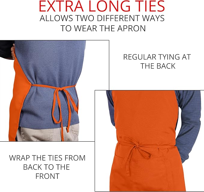 Utopia Kitchen 2 Pack Bib Apron, Adjustable with 2 Pockets, Water and Oil Resistant, Cooking Kitchen Chef Apron for Women Men - Image 6