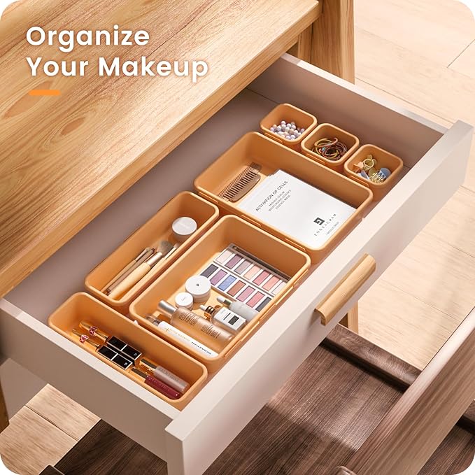 A-LUGEI【】【5 Size】Tool Box Organizer Tray Divider Set, 【Orange】 Desk Drawer Organizer,Garage Organization and Storage Toolbox Accessories Rolling Tool Chest Cart Cabinet WorkBench Part - Image 3