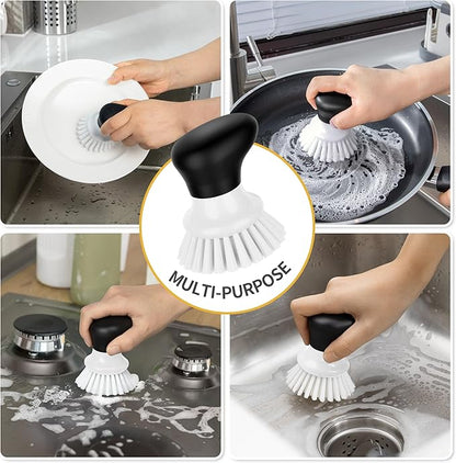 MR.SIGA Dish Scrub Brush, Palm Brush Dish Scrubber with Ergonomic Grip, Kitchen Brushes for Dishes, White, Pack of 2 - Image 7