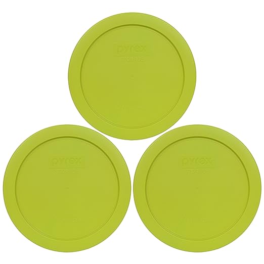 Pyrex 7201-PC 4-Cup Edamame Green Food Storage Replacement Lid (3-Pack) - Made in USA by Pyrex