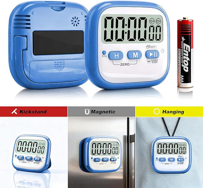 AyayaBoss 2-Pack Magnetic Kitchen Timers for Cooking, Digital Stop Watch Countdown Timer for Kids, Teachers, Classroom, Office, Exercise - Battery Included - Image 6