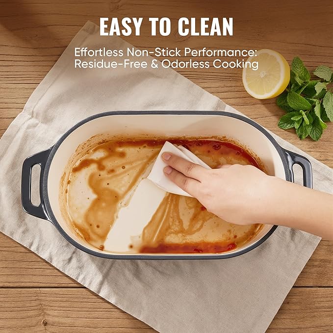 Dutch Oven for Bread Baking, 3.4 QT Bread Dutch Oven for Sourdough, Enamelled Cast Iron Bread Oven with Lids, Heavy-Duty Non Stick Sourdough Loaf Pan, Meatloaf Pan, Black
