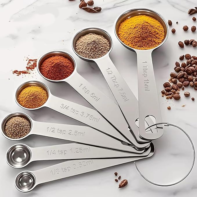 TILUCK Stainless Steel Measuring Spoons Set,Coffee Scoop Spoon,Kitchen Gadgets for Cooking & Baking,Set of 7 - Image 6