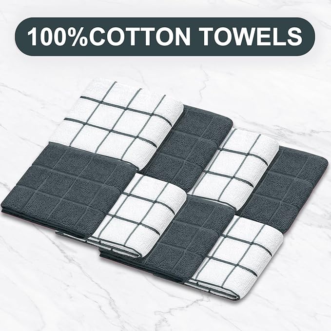 Oven Mitts Pot Holders Sets/Kitchen Towels and Dishcloths,Oven Gloves Kitchen Dish Towels 500 Degree Heat Resistant Potholders with Non-Slip Silicone Surface for Cooking,Grilling,Baking-Deep Green - Image 5