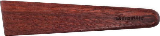 Earlywood 10 inch Handmade Wood Cooking Utensil for Kitchen, Multi-Purpose and Egg Turner, Cast Iron Scraper and Wood Saute Spatula - Made in USA - Bloodwood