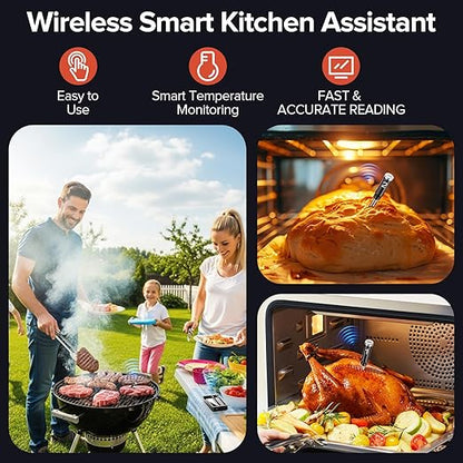 Smart Wireless Meat Thermometer with Dual Probes, Bluetooth & WiFi Combo, High Precision & Fast Response for BBQ, Grill, Smoker, Oven, Air Fryer - Image 7