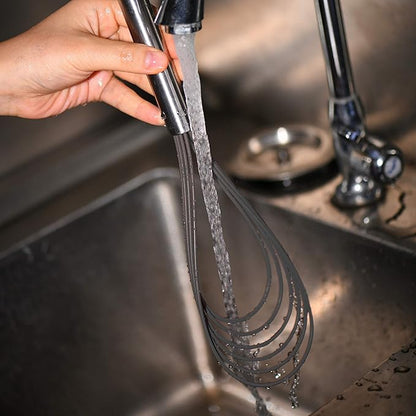 Flat Whisks Stainless Steel,3 Pack 10''+11''+12'' Set Premium Sturdy-6 Silicone Heads Non Stick Wires Whisk for Blending Beating Stirring Kitchen Cooking Color Grey by Jell-Cell - Image 5