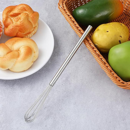 Small Whisk, 9.8in Stainless Steel Whisk Tiny Skinny Whisk for Cooking Whisking Blending Beating Stirring