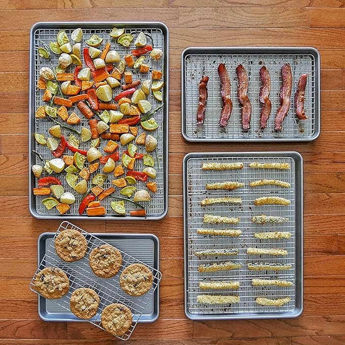 USA Pan Bakeware Half Sheet Baking Pan and Bakeable Nonstick and Cooling Rack Set, Metal - Image 6