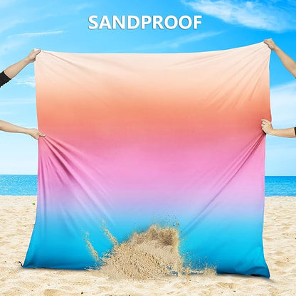 WIWIGO Beach Blanket Waterproof Sandproof Beach Mat 79" X 83"/10'x9'for 2-8 Adults Quick Drying Outdoor Picnic Mat Beach Accessories for Travel, Camping, Hiking - Image 4