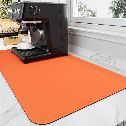 HotLive Coffee Mat - Absorbent Hide Stain Rubber Backed Dish Drying Mat for Kitchen Counter - Bar Mats for Countertops Accessories Fit Under Coffee Maker Espresso Machine by HotLive