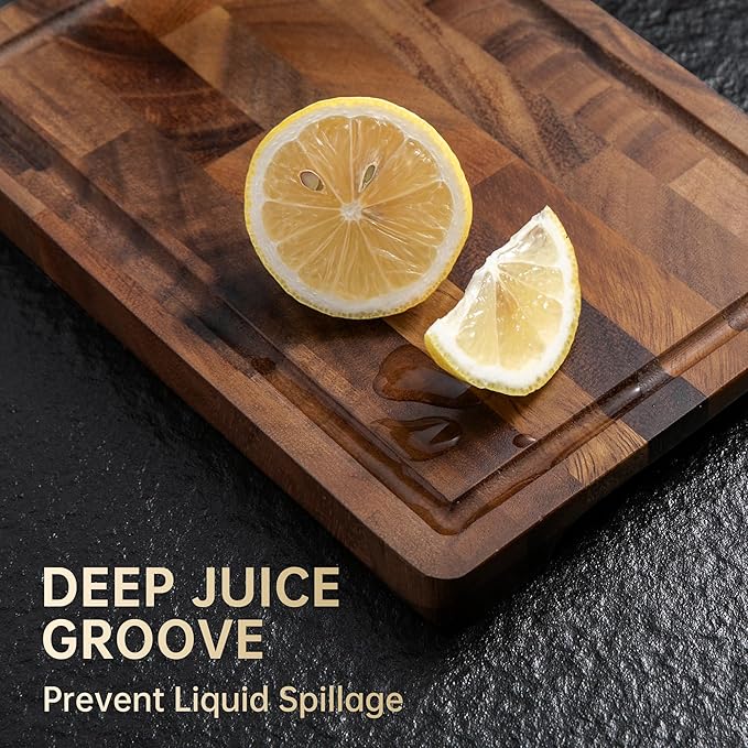 THETCHRY Walnut Wood Cutting Board for Kitchen, Small Chopping Board Portable, Compact Size for Daily Prep Stable Use, 9"x6"x0.8" - Image 5