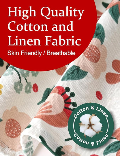 Cozy Adjustable Cross Back Aprons for Women with Pockets Cotton Linen Cooking Kitchen Baking