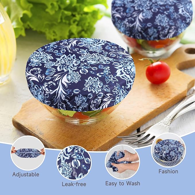 wegreeco Elastic Reusable Bowl Covers for Bread Proofing, Fabric Cloth Sourdough Bowl Covers for Proofing - Set of 6, Paisley