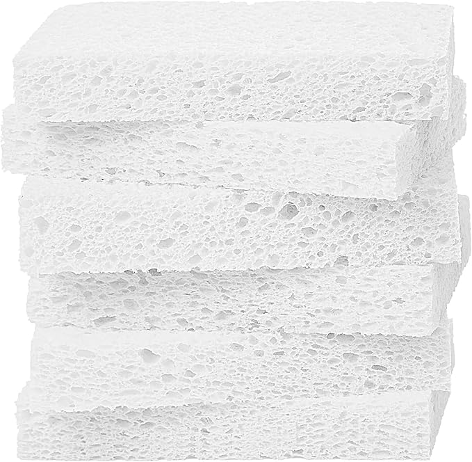 Kitchen Sponges,Heavy Duty Scrub Kitchen Sponge,Clean Tough Messes Without Scratching Sponges Kitchen,Pop Up Eco Sponges DIY White (6 Pack) by ARCLIBER