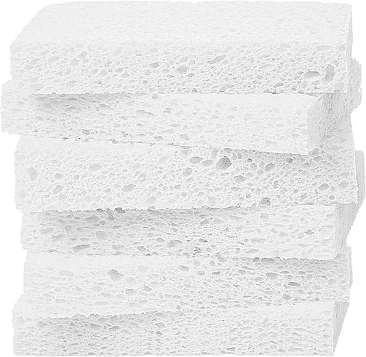 Kitchen Sponges,Heavy Duty Scrub Kitchen Sponge,Clean Tough Messes Without Scratching Sponges Kitchen,Pop Up Eco Sponges DIY White (6 Pack) by ARCLIBER