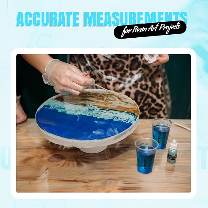 [Pack of 25] 10oz Disposable Graduated Measuring Cups for Mixing - Measurements in mL and Oz - Multipurpose Reusable Cups for Paint, Epoxy Resin, Stain, Liquid Mixing Cups