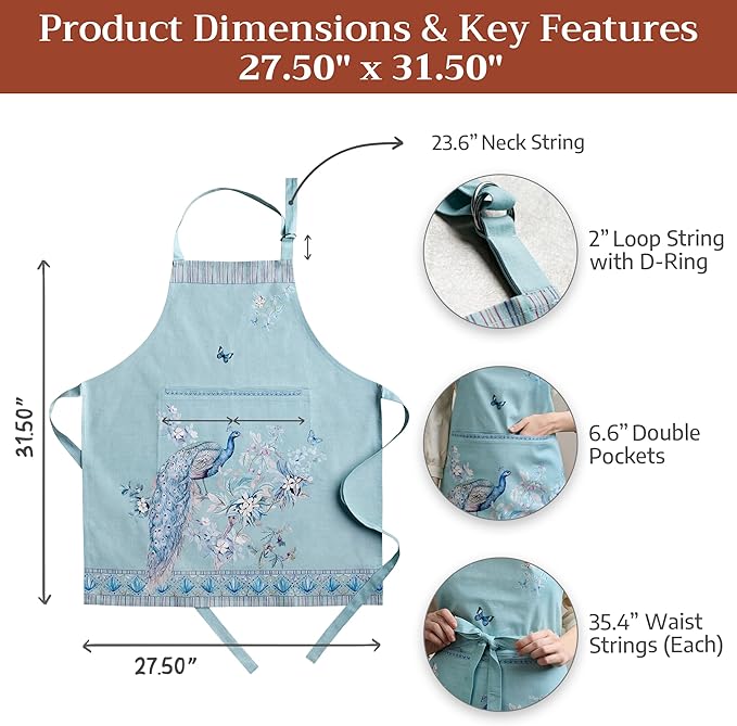 Maison d' Hermine 100% Cotton Apron for women with Pocket Kitchen Chef Apron for Men Cooking Mothers Day Gifts - Image 5