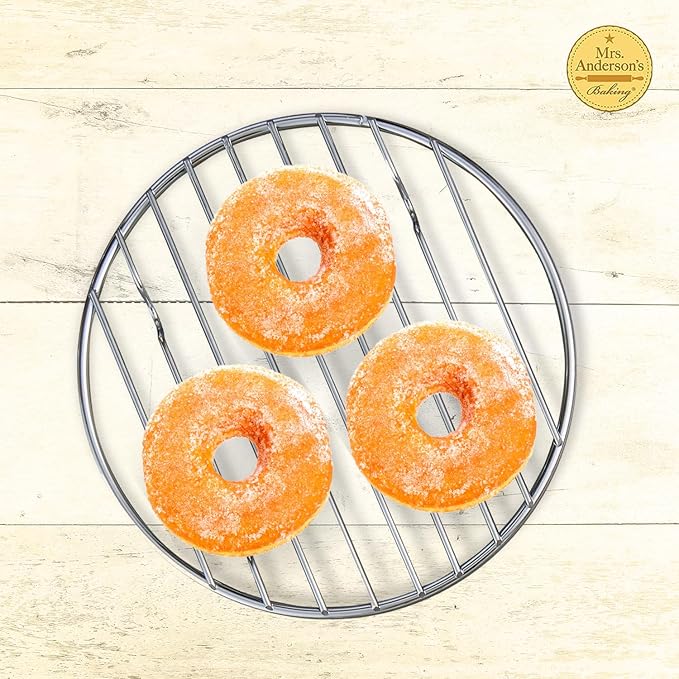 Mrs. Anderson's Baking Professional Round Cooling Rack, Heavy Duty Steel, 6 x 6 x 0.5-Inches
