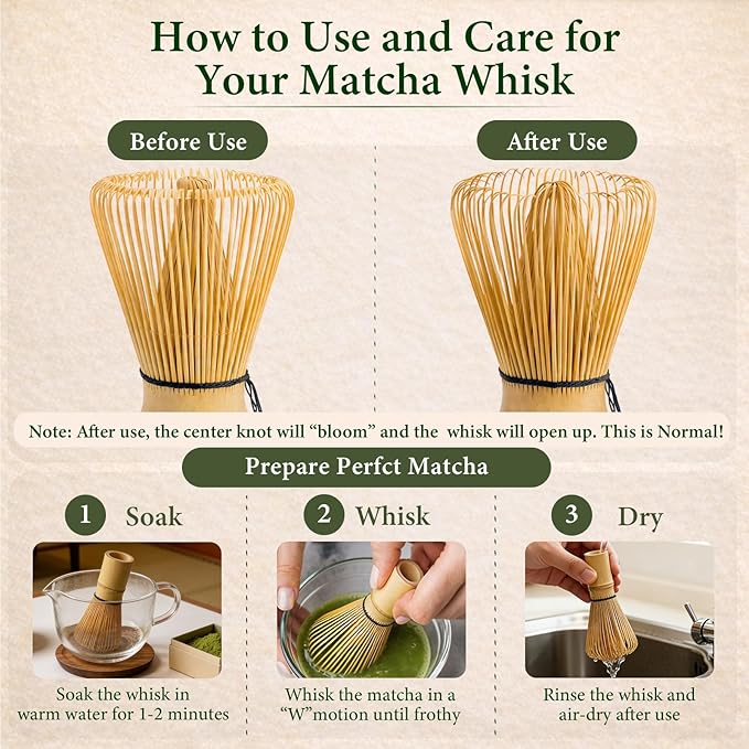 Matcha Whisk - Bamboo 100 Prong Handcrafted Natural Whisk for Matcha Powder, Traditional Japanese Chasen for Authentic Matcha Tea Preparation & Lattes - Image 4