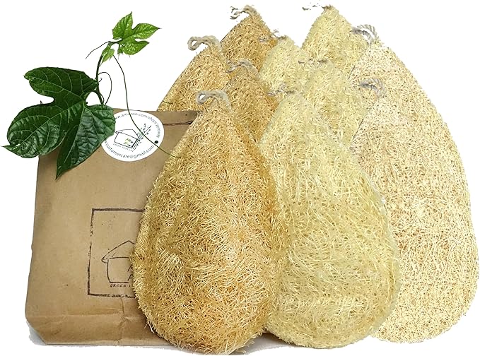 Natural Loofah Dish Sponge (Pack 10) - Vegetable Scrubber for Kitchen - 100% Biodegradable Compostable Dishwashing Scouring Pad, Zero Waste Plastic Free Eco Friendly Sustainable by MiwPiw