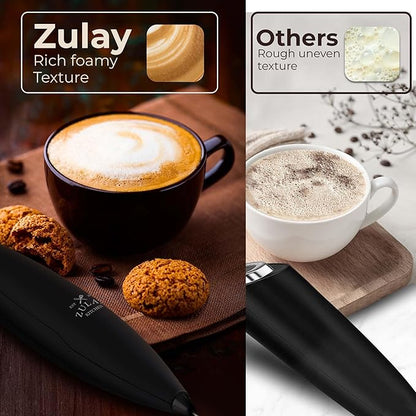 Zulay Kitchen Patented Tornado Triple Whisk Milk Frother with 4 Duracell Batteries – Handheld Foam Maker for Coffee, Lattes, Matcha & Hot Chocolate – Rich, Creamy Froth in Seconds - Executive Black - Image 6