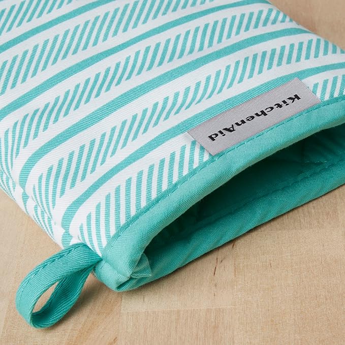 KitchenAid Albany Mini Oven Mitt 2-Pack Set, Aqua Sky, 5.5"x8" - Image 4