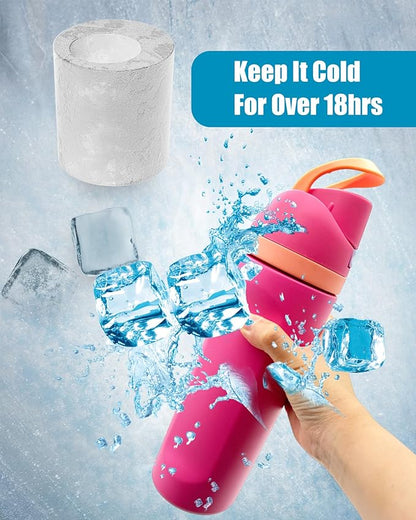Ice Molds for Owala 24-40oz, Set of 3, Food-Grade Soft Silicone, No White Residue, Easy to Release, Straw Placement Compatible with Owala FreeSip, Keeps Drinks Cold Longer (Light Blue)