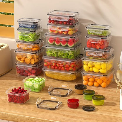 44 PCS Food Storage Containers with Lids Airtight (22 Containers & 22 Lids), Leak proof Meal Prep Container Set for Kitchen Storage, BPA-free, PVC-free Plastic, Microwave/Dishwasher Safe, Labels & Pen - Image 7