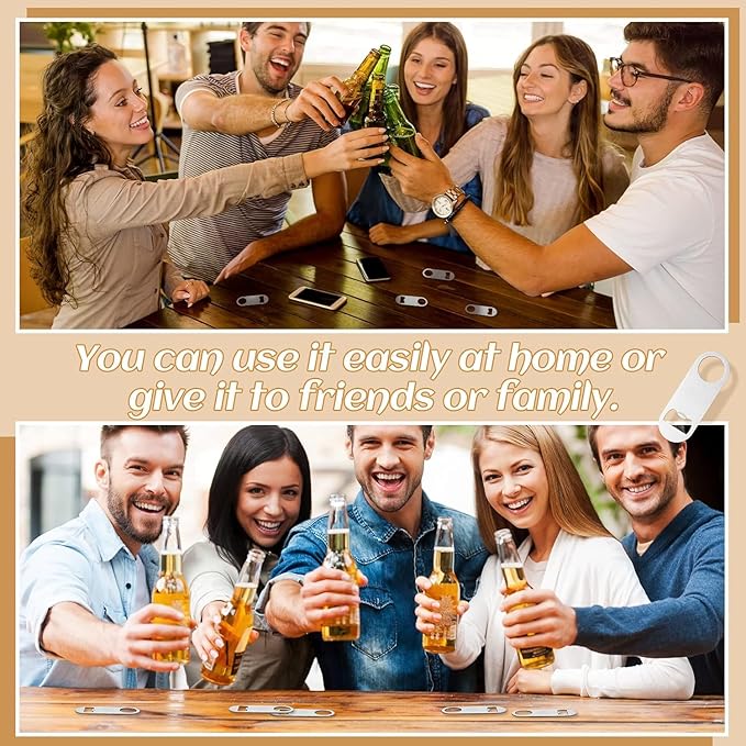 30 Pcs Flat Bottle Opener 3.5 x 1.18 inches Stainless Steel Beer bottle Openers Heavy Duty Bar Blade Solid Bottle Cap Opener Funny Bartender Bottle Opener for Kitchen Party Supplies,Silver - Image 6