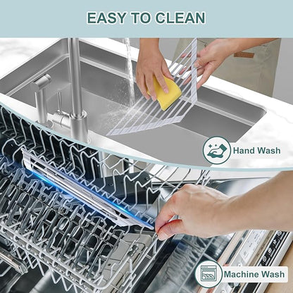 MERRYBOX Triangle Roll Up Dish Drying Rack Over The Sink, 2025 Anti-Rust Sink Drying Rack with Full Silicone Wrapped for Top of Corner, Anti-Slip Organizer for Kitchen - Image 6