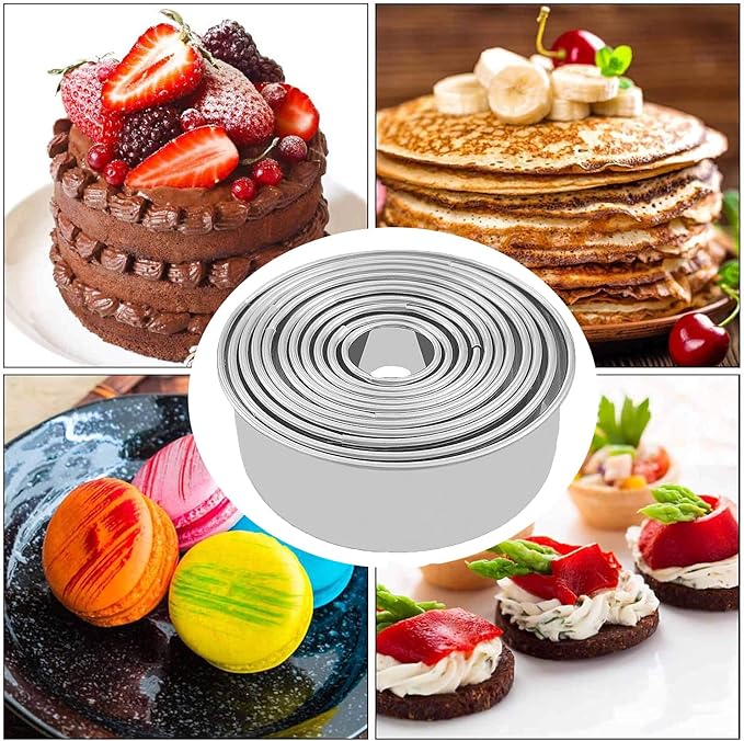 Cookie Cutters - Biscuit Cutters/Stainless Steel Dumpling Cutters/Cake Pastry Cutters/Cake Cookie Scone Cutters Molds stamps for Cooking Baking (Round Edge, 11Pcs) - Image 5