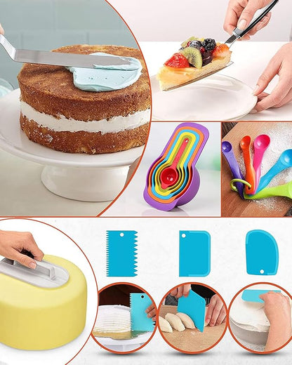 RFAQK 700PCs Cake Decorating Kit with Baking Supplies - Cake Turntable for Decorating with Baking Pans, Leveler, 24 Numbered Piping Tips, 2 Spatulas, Fondant Tools, Video Course, Pattern Chart & More - Image 5