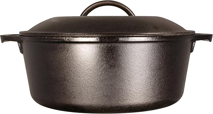 Lodge Cast Iron Dutch Oven - Loop Handle Cooking Vessel - Even Heat Retention - Oven-Safe, Versatile Pot - Handle Holders Included - 5 Quart - Image 3
